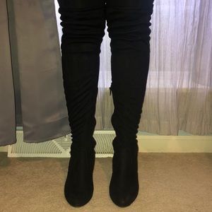 NWOT Candies over the knee black boots